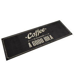 Tapis de cuisine lavable texte Coffee 60x180 cm velours