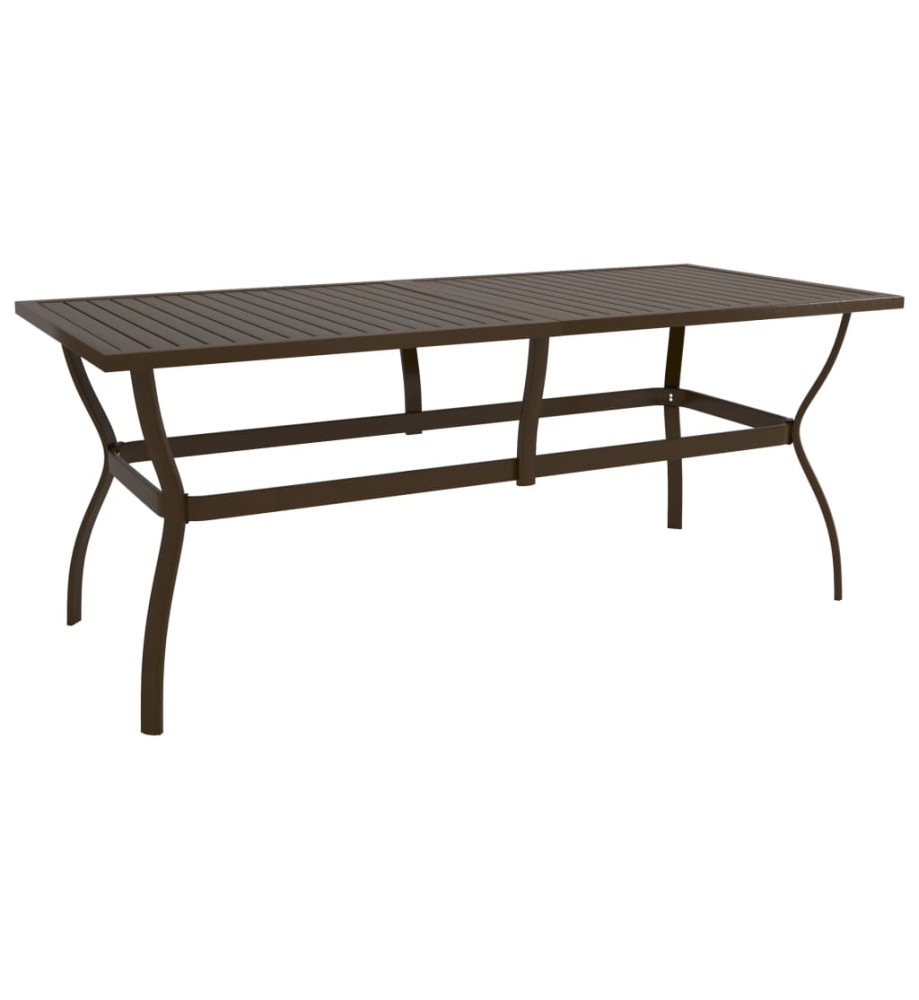 Table de jardin Marron 190x80x72 cm Acier