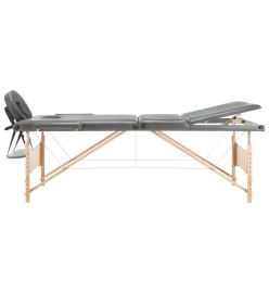 Table de massage avec 3 zones Cadre en bois Anthracite 186x68cm