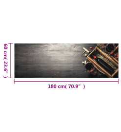 Tapis de cuisine lavable bouteille de vin 60x180 cm velours