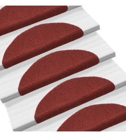 Tapis autoadhésifs de marches 5 pcs Rouge 56x17x3 cm Aiguilleté