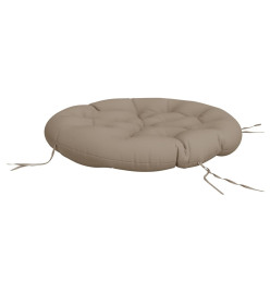 Coussin rond taupe Ø 100 x11 cm tissu oxford