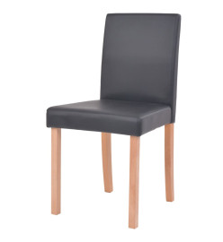 Table et chaises 5 pcs Cuir synthétique Chêne Noir