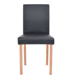 Table et chaises 5 pcs Cuir synthétique Chêne Noir