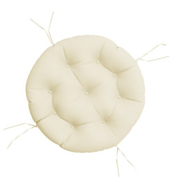 Coussin rond crème Ø 60 x11 cm tissu oxford