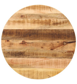 Dessus de table Ø 90x2,5 cm rond bois massif de manguier brut