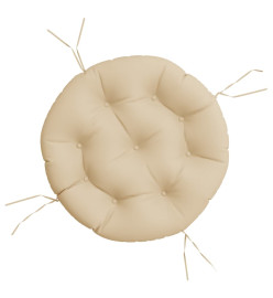 Coussin rond beige Ø 60 x11 cm tissu oxford