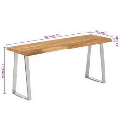 Banc avec bord vivant 105 cm bois d'acacia massif