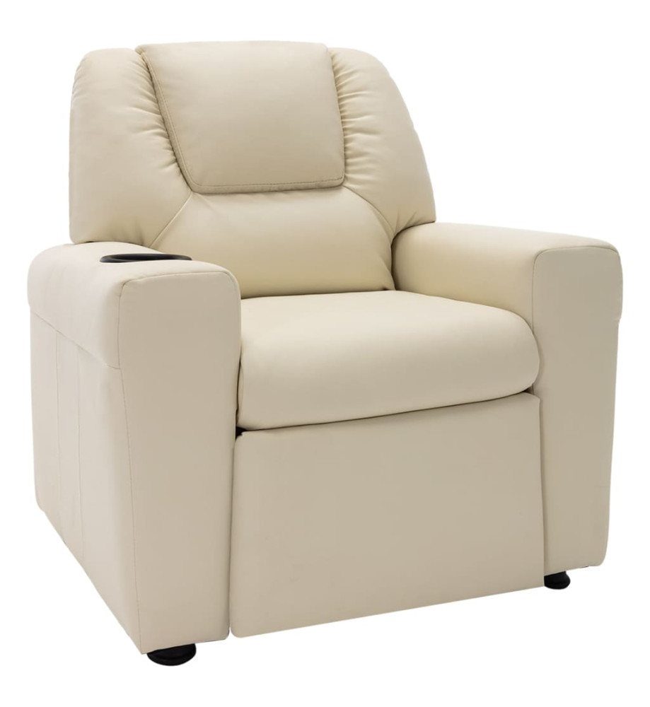 Fauteuil inclinable enfants Similicuir Blanc crème