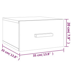 Tables de chevet murales 2 pcs chêne fumé 35x35x20 cm