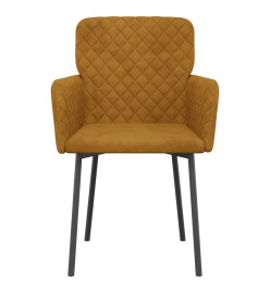 Chaises à manger lot de 2 Marron Velours