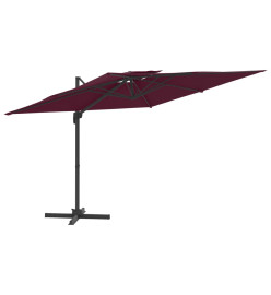 Parasol cantilever à double toit Bordeaux Rouge 300x300 cm