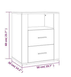 Table de chevet Chêne sonoma 50x36x60 cm Bois d'ingénierie