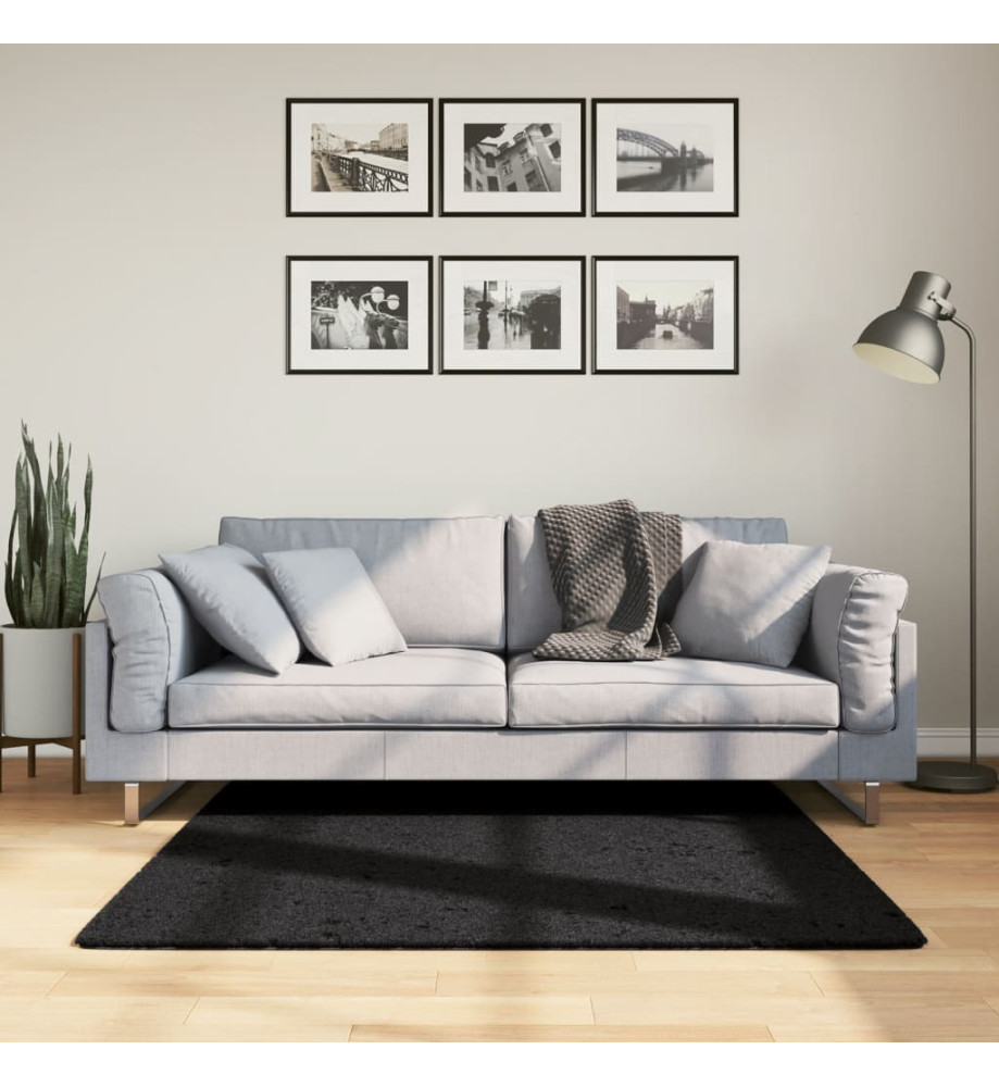 Tapis OVIEDO à poils courts noir 120x120 cm Tapis OVIEDO à poils courts noir 120x120 cm