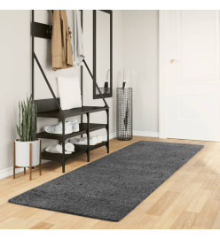 Tapis OVIEDO à poils courts anthracite 80x250 cm