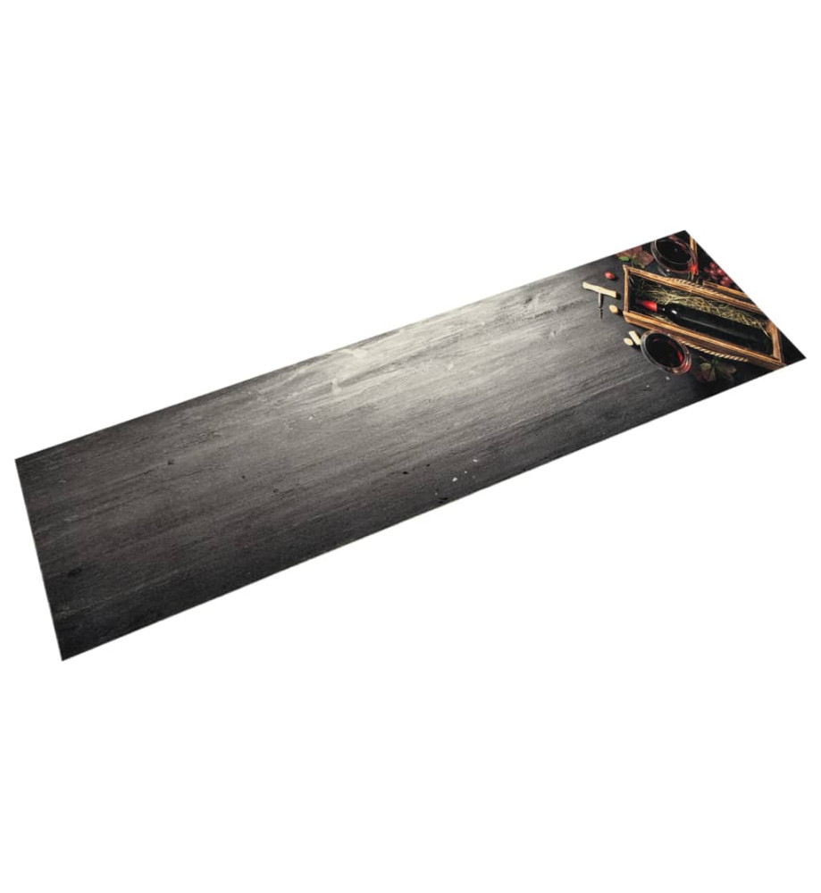 Tapis de cuisine lavable bouteille de vin 60x300 cm velours