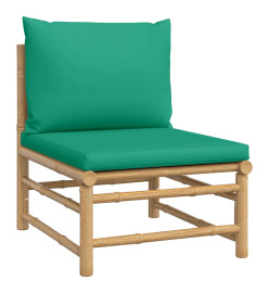 Salon de jardin 5 pcs avec coussins vert bambou