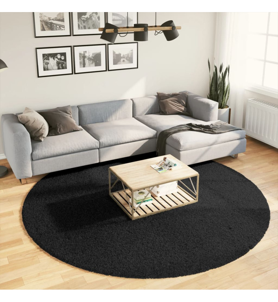 Tapis OVIEDO à poils courts noir Ø 240 cm Tapis OVIEDO à poils courts noir Ø 240 cm