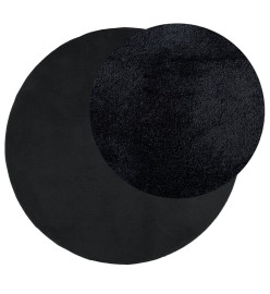 Tapis OVIEDO à poils courts noir Ø 120 cm