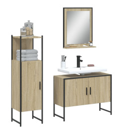 Ensemble d'armoires de salle de bain 3 pcs chêne sonoma