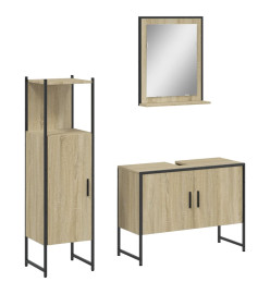 Ensemble d'armoires de salle de bain 3 pcs chêne sonoma