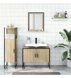 Ensemble d'armoires de salle de bain 3 pcs chêne sonoma