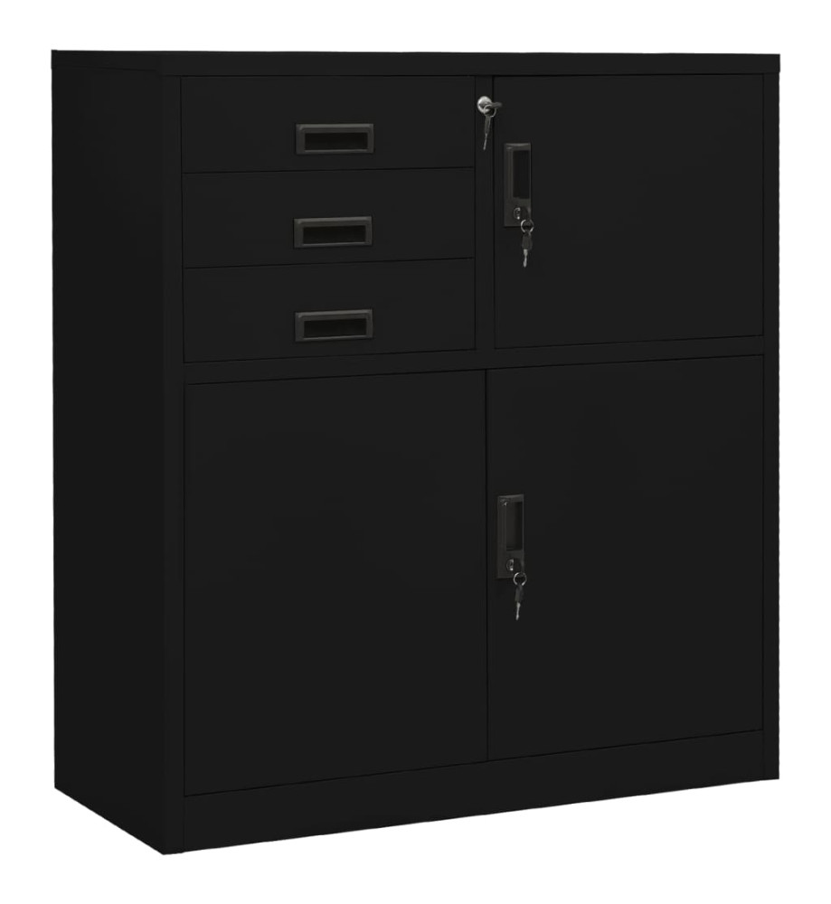 Armoire de bureau Noir 90x40x102 cm Acier