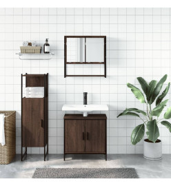 Ensemble de meubles de salle de bain 3 pcs Chêne marron