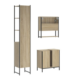 Ensemble de meubles de salle de bain 3 pcs chêne sonoma