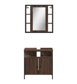 Ensemble de meubles de salle de bain 2 pcs Chêne marron