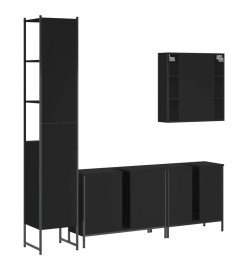 Ensemble d’armoires salle de bain 4 pcs noir bois d'ingénierie