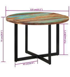 Table à manger 110x75 cm Bois massif de récupération