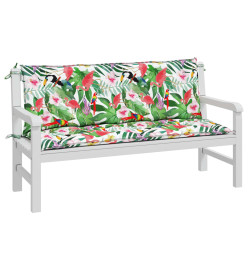 Coussins de banc de jardin lot de 2 multicolore 150x50x7 cm