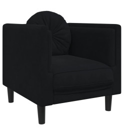 Fauteuil avec coussin noir velours