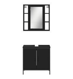 Ensemble de meubles salle de bain 2 pcs noir bois d'ingénierie