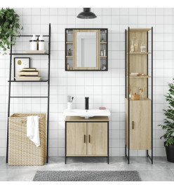 Ensemble d'armoires de salle de bain 3 pcs chêne sonoma