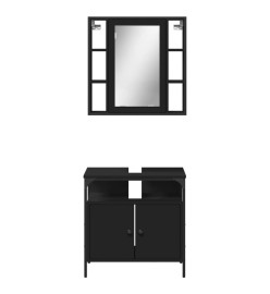 Ensemble de meubles salle de bain 2 pcs noir bois d'ingénierie