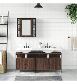 Ensemble d'armoires de salle de bain 3 pcs chêne marron