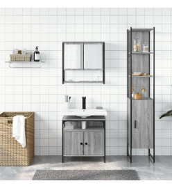 Ensemble de meubles de salle de bain 3 pcs Sonoma gris