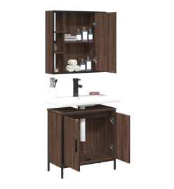 Ensemble de meubles de salle de bain 2 pcs Chêne marron