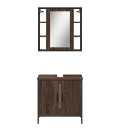 Ensemble de meubles de salle de bain 2 pcs Chêne marron