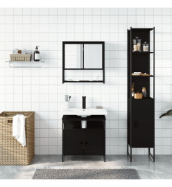 Ensemble de meubles salle de bain 3 pcs noir bois d'ingénierie