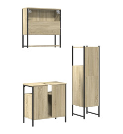 Ensemble de meubles de salle de bain 3 pcs chêne sonoma