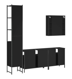 Ensemble d’armoires salle de bain 4 pcs noir bois d'ingénierie