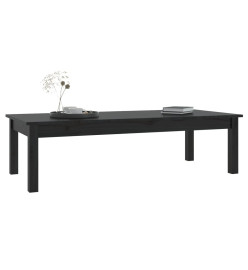 Table basse Noir 110x50x30 cm Bois massif de pin