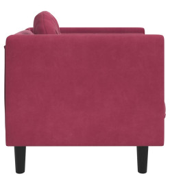 Fauteuil avec coussin rouge bordeaux velours