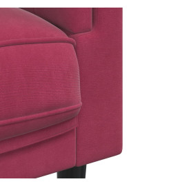 Fauteuil avec coussin rouge bordeaux velours