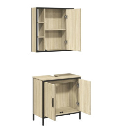 Ensemble de meubles de salle de bain 2 pcs chêne sonoma