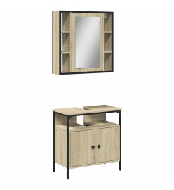 Ensemble de meubles de salle de bain 2 pcs chêne sonoma