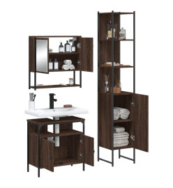 Ensemble de meubles de salle de bain 3 pcs Chêne marron